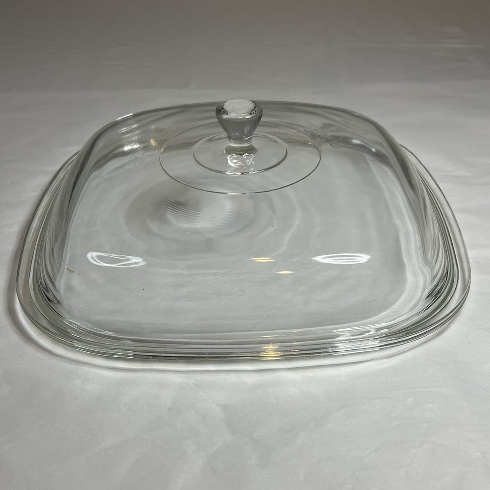 Clear Glass Square Pyrex Replacement Lid with Knob #B9 Corningware‎ 9" Fit